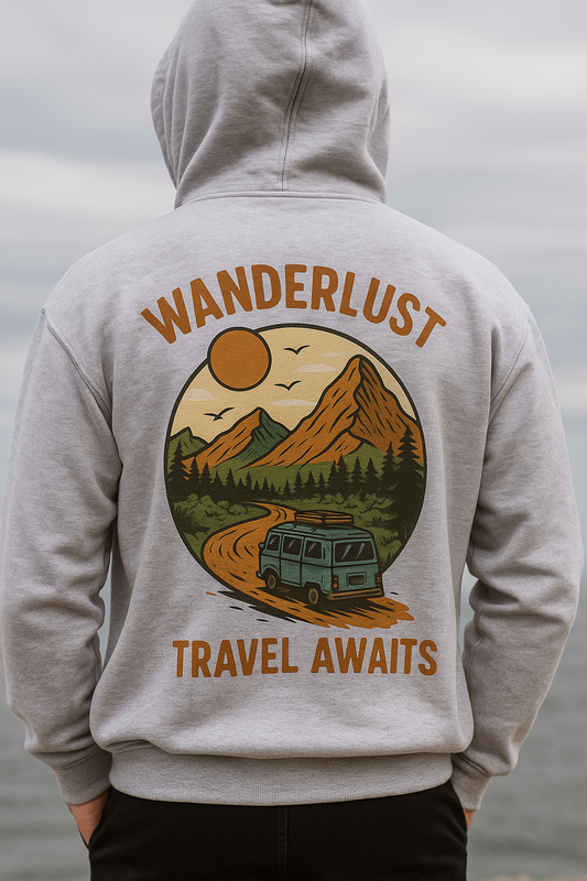 The Wanderlust Light Gray Hoodie ✨🧭